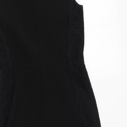 Red Herring Womens Black  Polyester Fit & Flare  Size 10  Round Neck