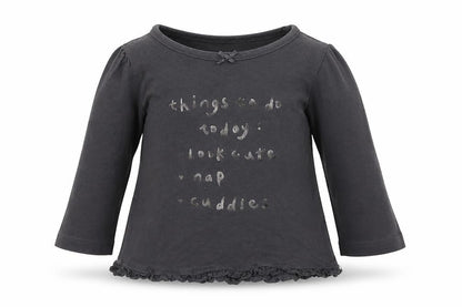 George  Boys Grey  Cotton Basic Casual Size 6-9 Months Round Neck