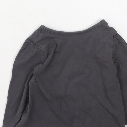George  Boys Grey  Cotton Basic Casual Size 6-9 Months Round Neck