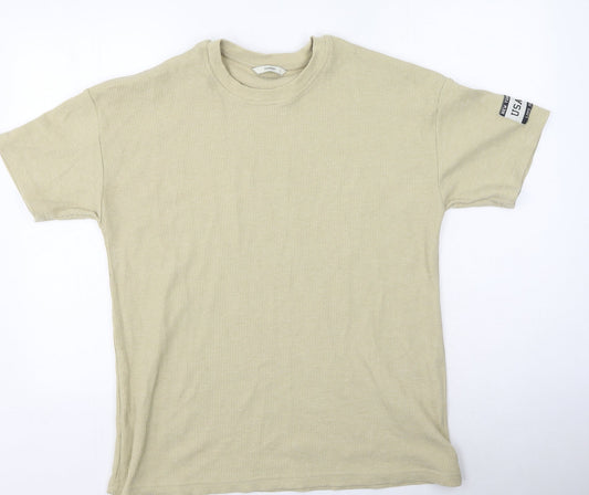 George  Womens Green  Polyester Basic T-Shirt Size M Round Neck