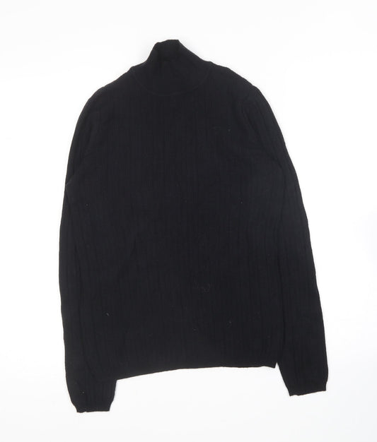 Nutmeg Womens Black Crew Neck  Viscose Pullover Jumper Size 10