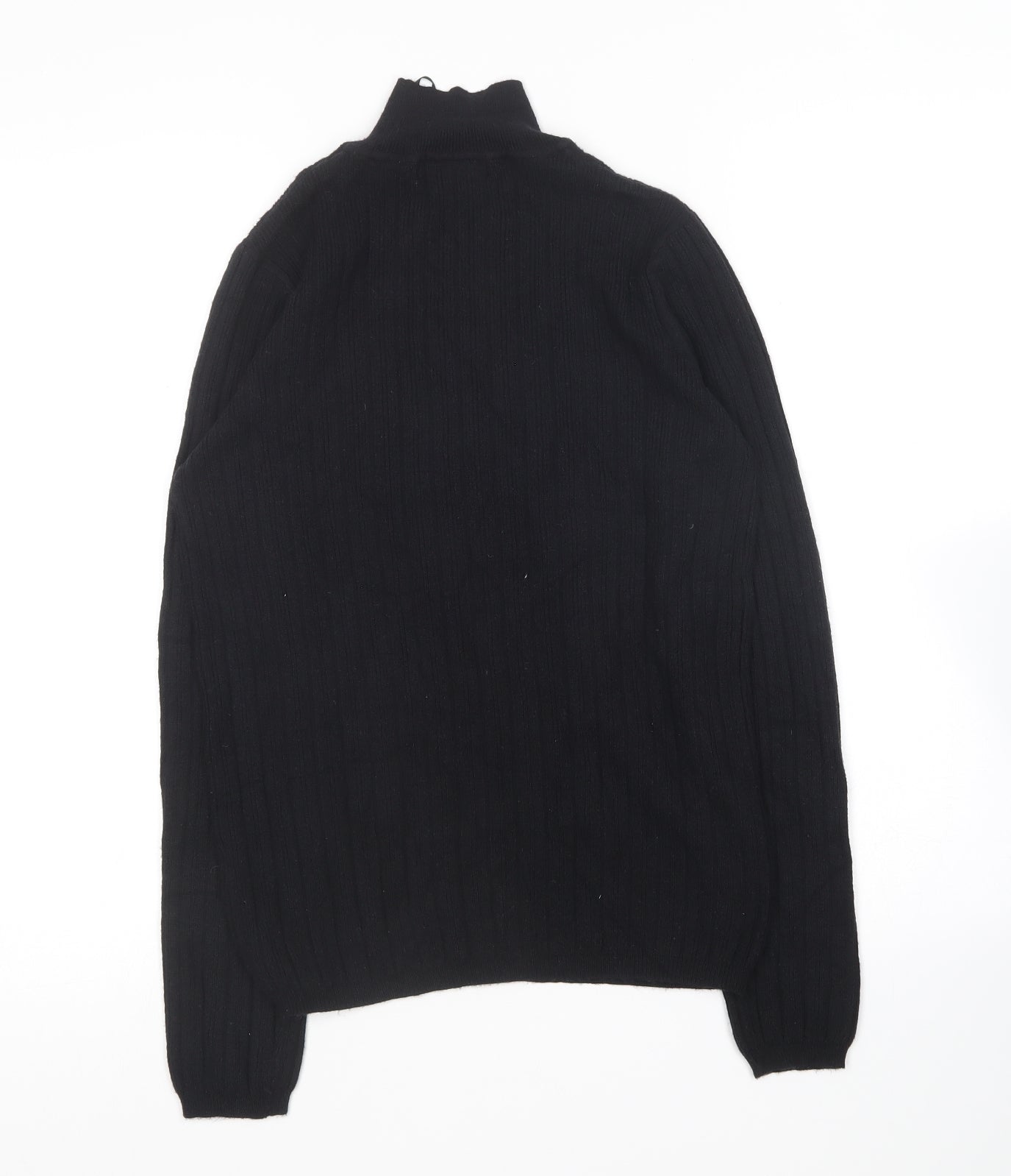 Nutmeg Womens Black Crew Neck  Viscose Pullover Jumper Size 10