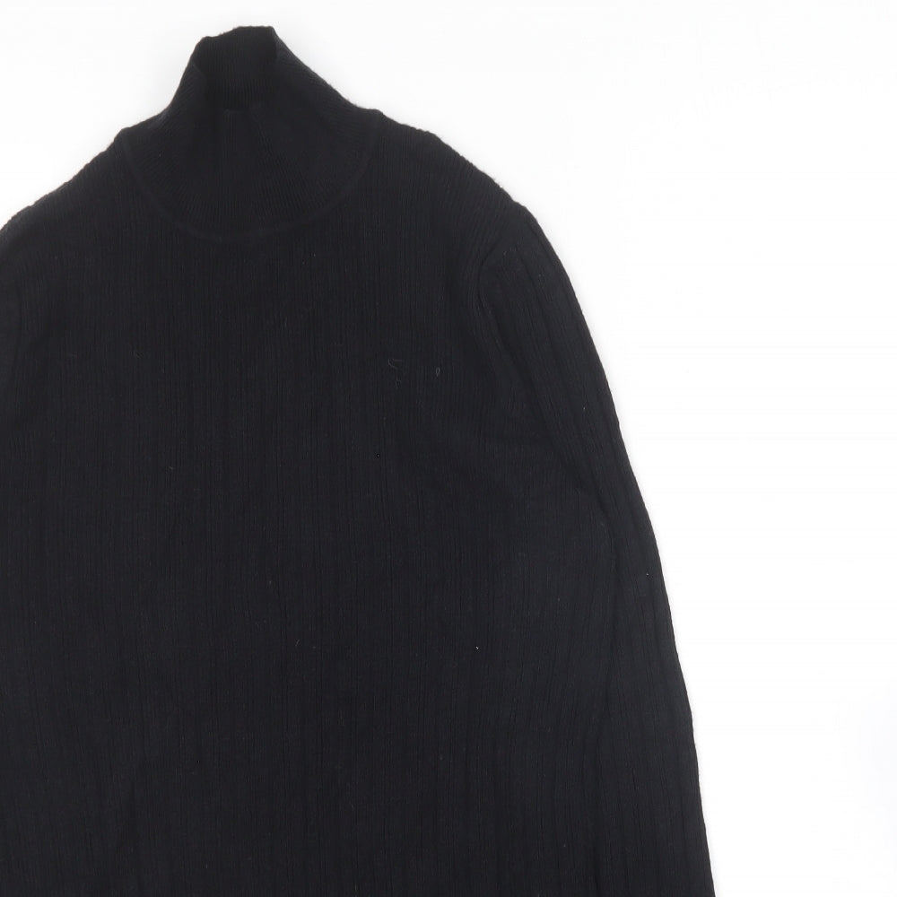 Nutmeg Womens Black Crew Neck  Viscose Pullover Jumper Size 10