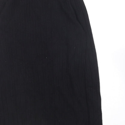 Nutmeg Womens Black Crew Neck  Viscose Pullover Jumper Size 10