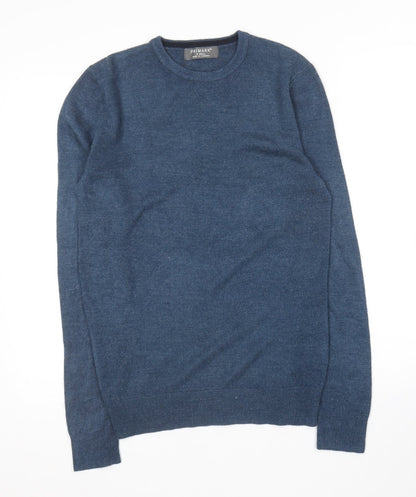 Primark Womens Blue Round Neck  Acrylic Pullover Jumper Size XS