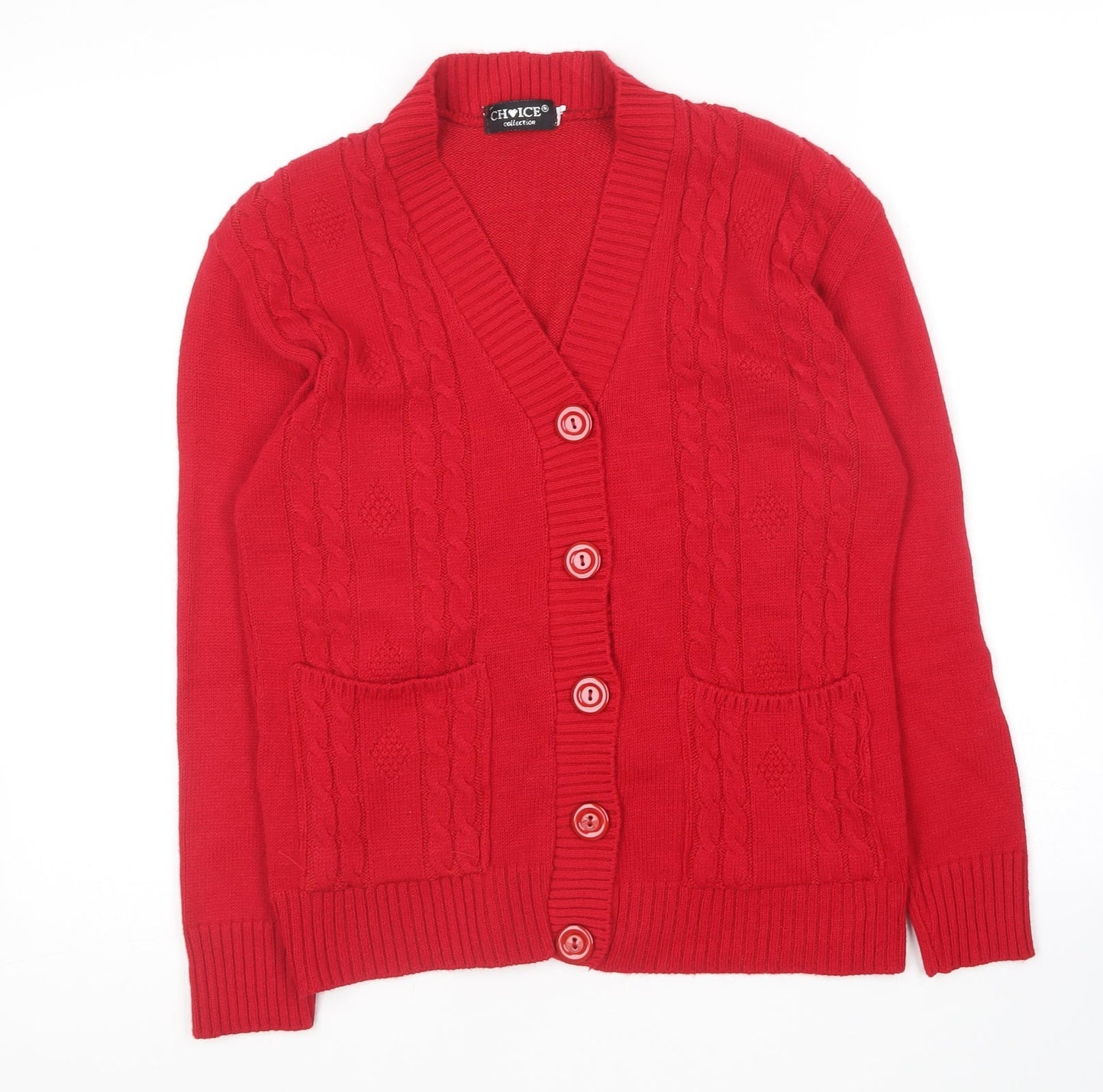 Womens UK Size S Choice Collection Red Cardigan Jumper