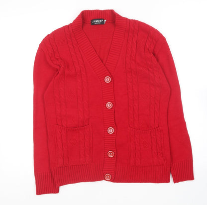Womens UK Size S Choice Collection Red Cardigan Jumper