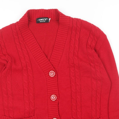 Womens UK Size S Choice Collection Red Cardigan Jumper