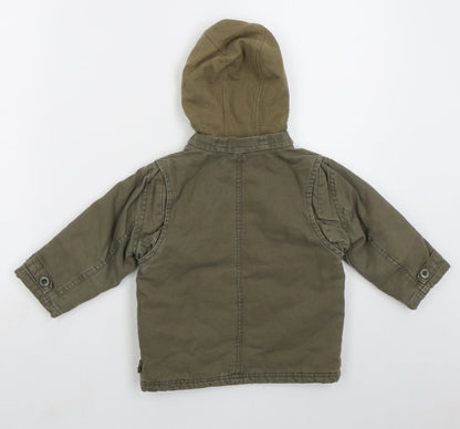 Obaibi Boys Green   Basic Coat Coat Size 18 Months   Zip