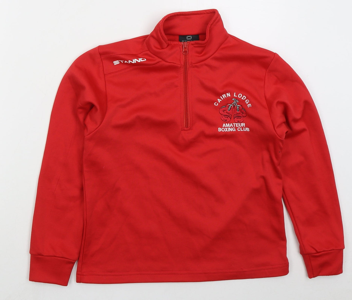 Stanno Boys Red  Polyester Pullover Sweatshirt Size 10 Years  Zip - Boxing Club
