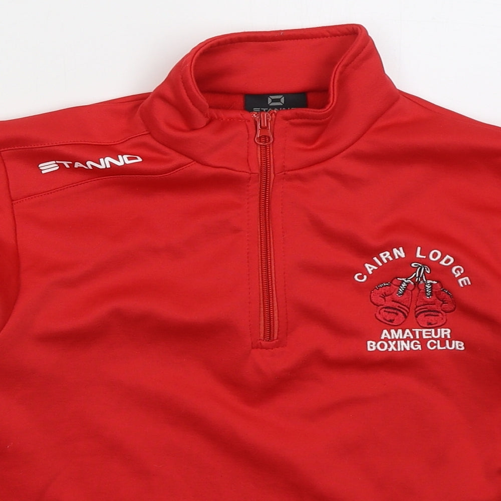 Stanno Boys Red  Polyester Pullover Sweatshirt Size 10 Years  Zip - Boxing Club