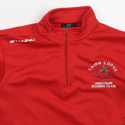 Stanno Boys Red  Polyester Pullover Sweatshirt Size 10 Years  Zip - Boxing Club