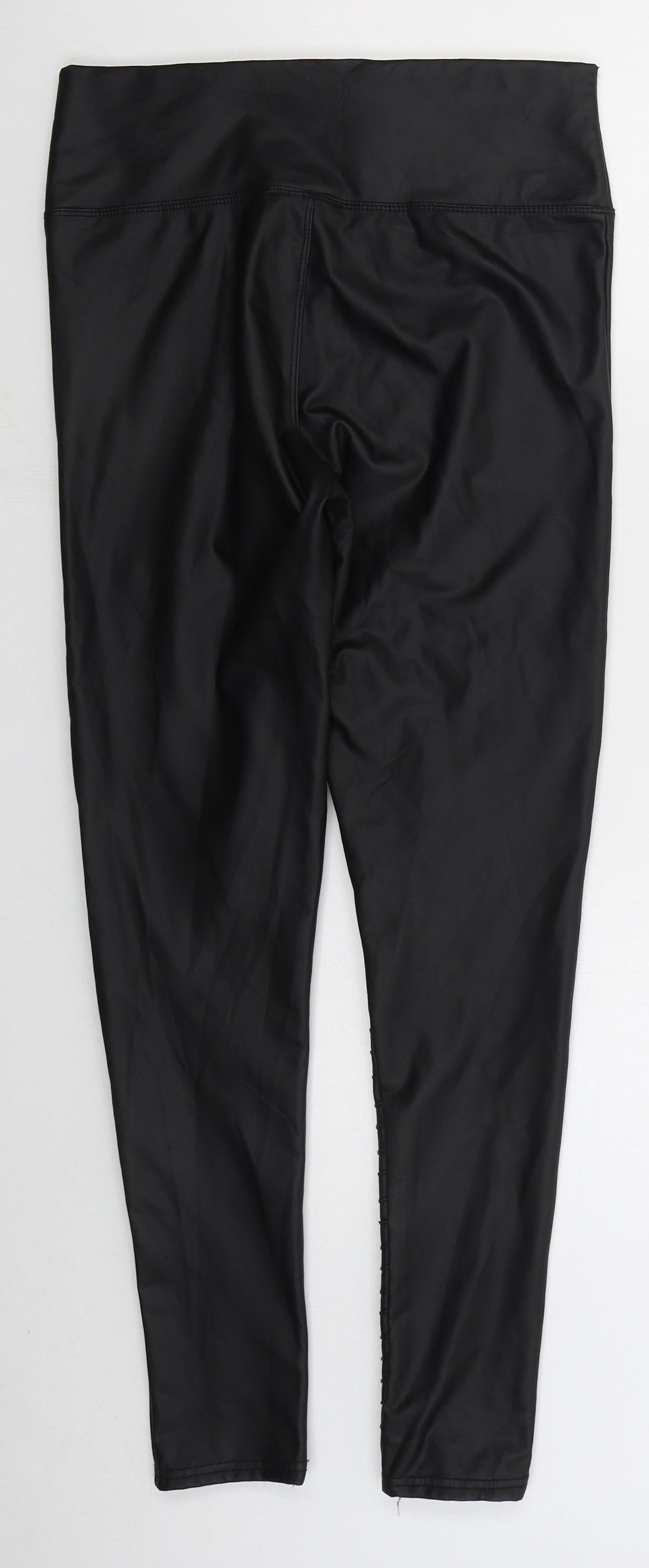 Yu & Me Womens Black  Polyurethane Carrot Leggings Size M L28 in