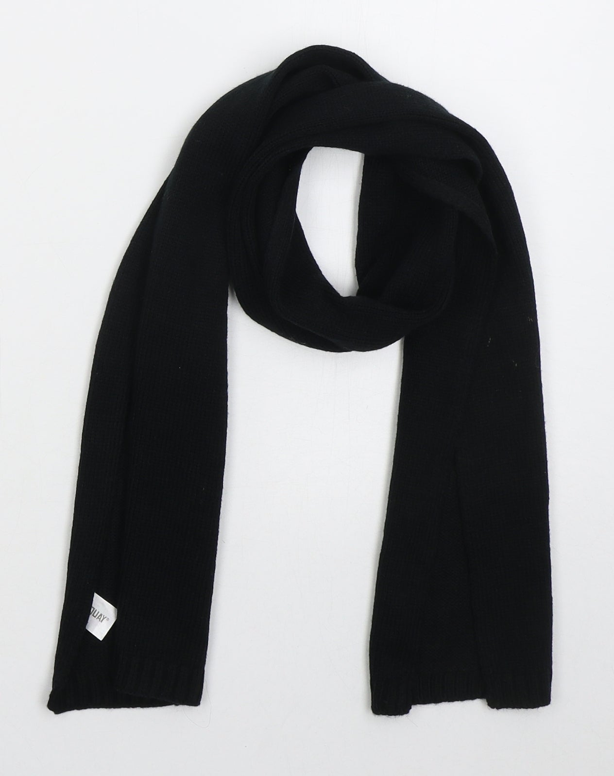 Cargoquay Mens Black  Acrylic Rectangle Scarf Scarf One Size