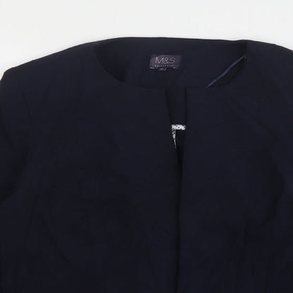 Marks and Spencer Womens Blue  Polyester Jacket Blazer Size 14