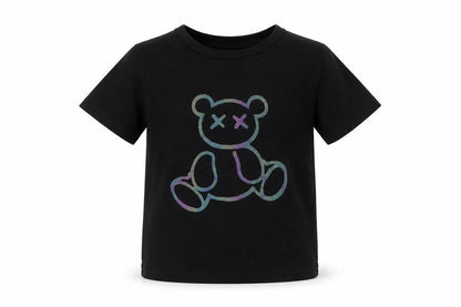Shein  Boys Black  Polyester Basic T-Shirt Size 5 Years Round Neck