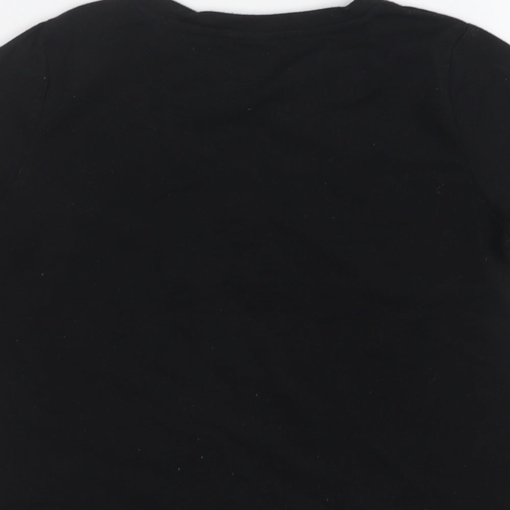 Shein  Boys Black  Polyester Basic T-Shirt Size 5 Years Round Neck