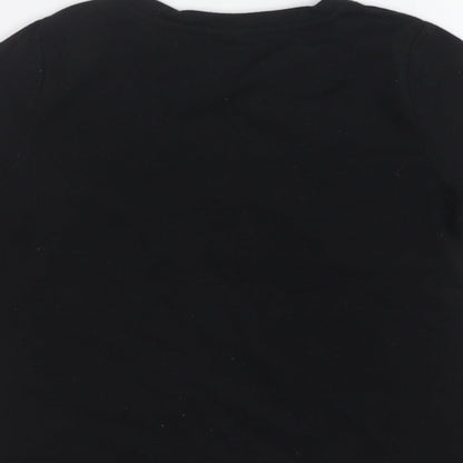 Shein  Boys Black  Polyester Basic T-Shirt Size 5 Years Round Neck