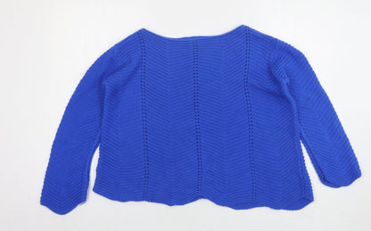 Lyza Fashion  Womens Blue Round Neck  Acrylic Pullover Jumper Size S