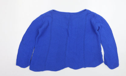 Lyza Fashion  Womens Blue Round Neck  Acrylic Pullover Jumper Size S