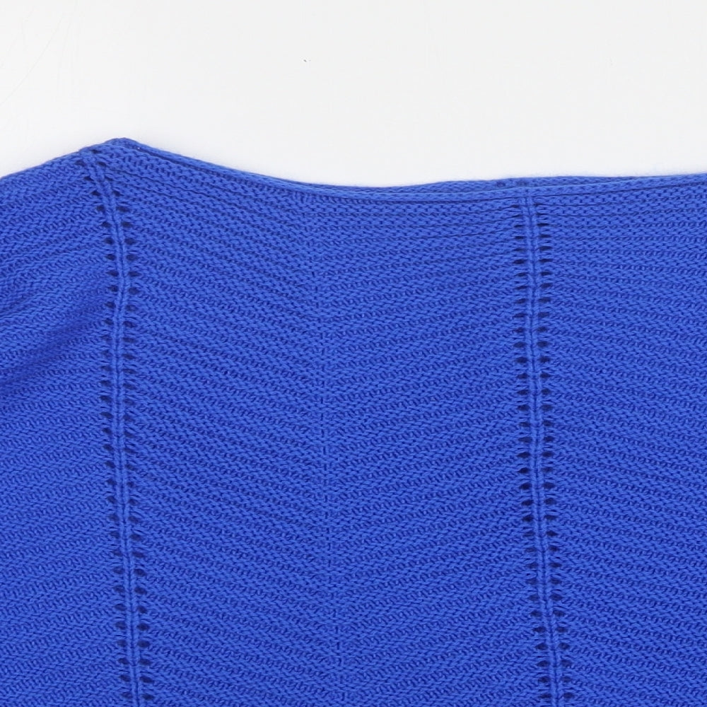 Lyza Fashion  Womens Blue Round Neck  Acrylic Pullover Jumper Size S