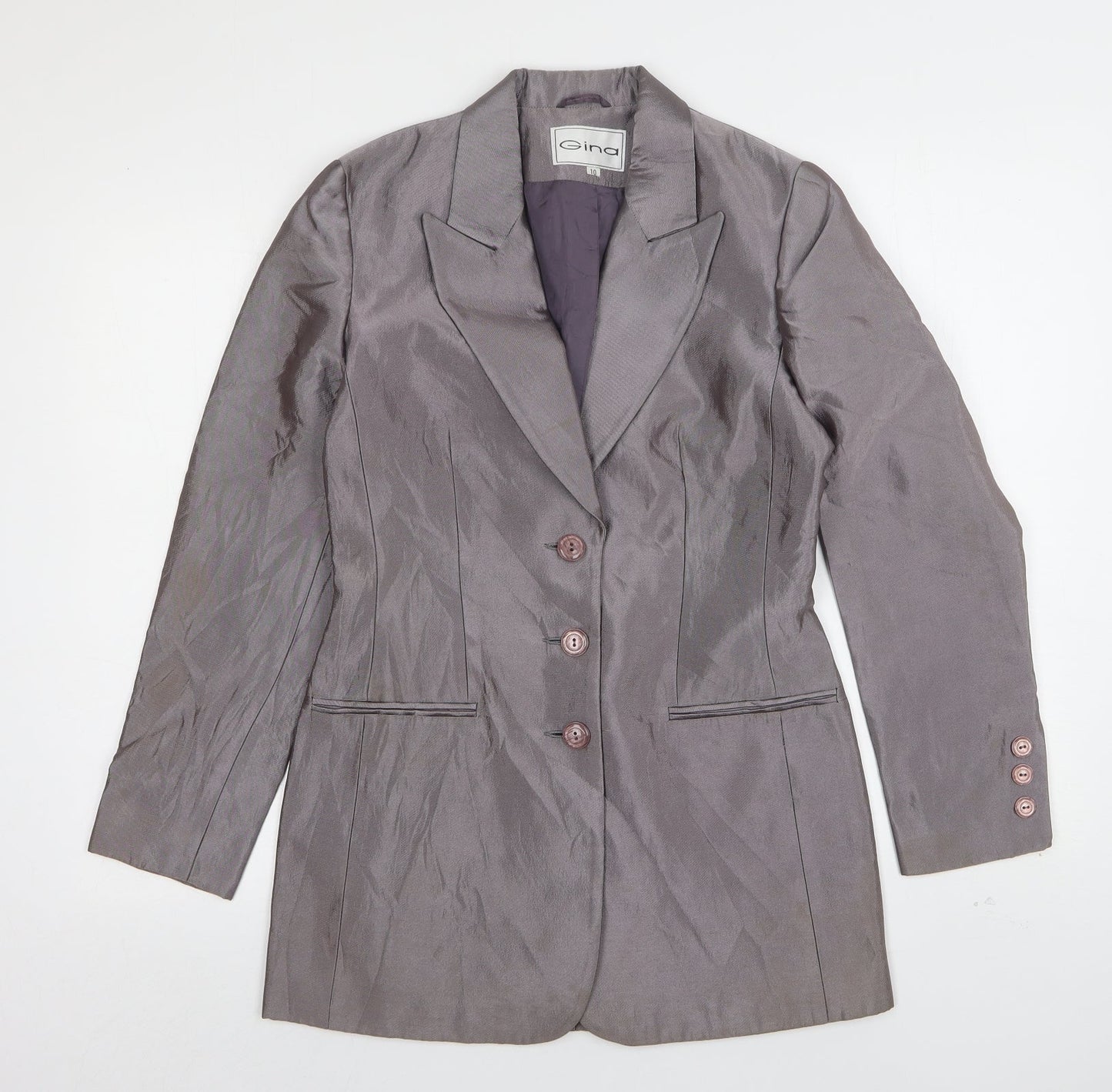 Womens UK Size 10 Gina Regular Silver Suit Jacket