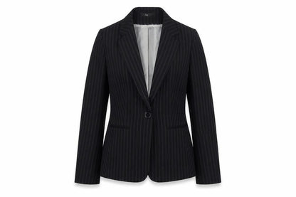 BHS Womens Black Striped Polyester Jacket Blazer Size 10