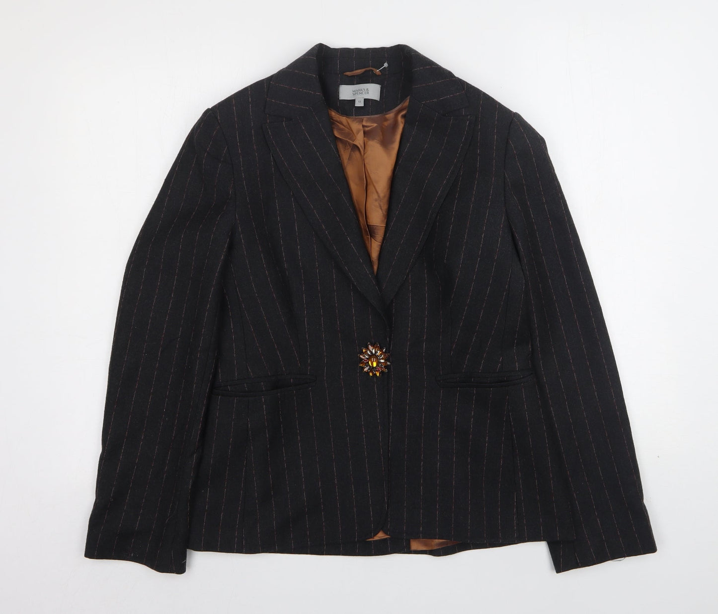 Womens UK Size 12 Marks and Spencer Regular Grey Suit Jacket