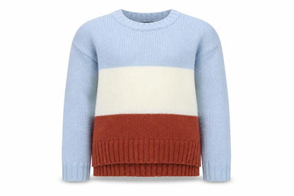 New Look  Girls Multicoloured Crew Neck Colourblock Acrylic Pullover Jumper Size 10-11 Years  Pullover