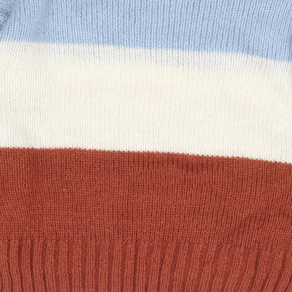 New Look  Girls Multicoloured Crew Neck Colourblock Acrylic Pullover Jumper Size 10-11 Years  Pullover