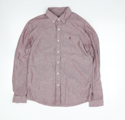 Mens UK Size 38 Peter Werth Beige  Button-Up Long Sleeve Casual Shirt