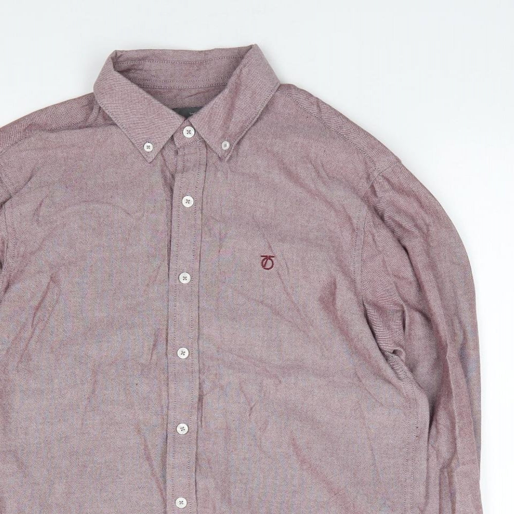 Mens UK Size 38 Peter Werth Beige  Button-Up Long Sleeve Casual Shirt