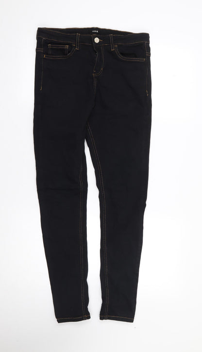 Hera Mens Black  Cotton Skinny Jeans Size 28 L29 in Regular Zip