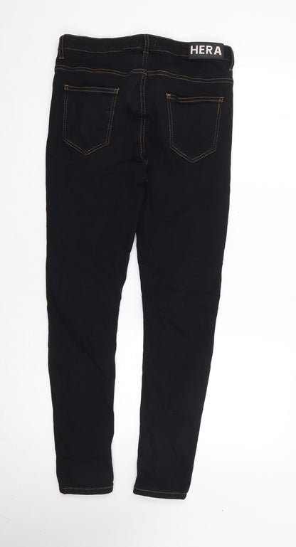 Hera Mens Black  Cotton Skinny Jeans Size 28 L29 in Regular Zip