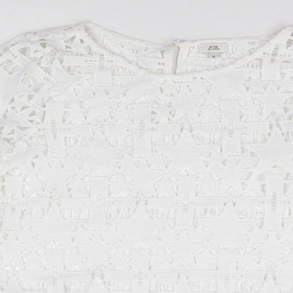Womens UK Size 6 River Island Ivory Jersey T-Shirt