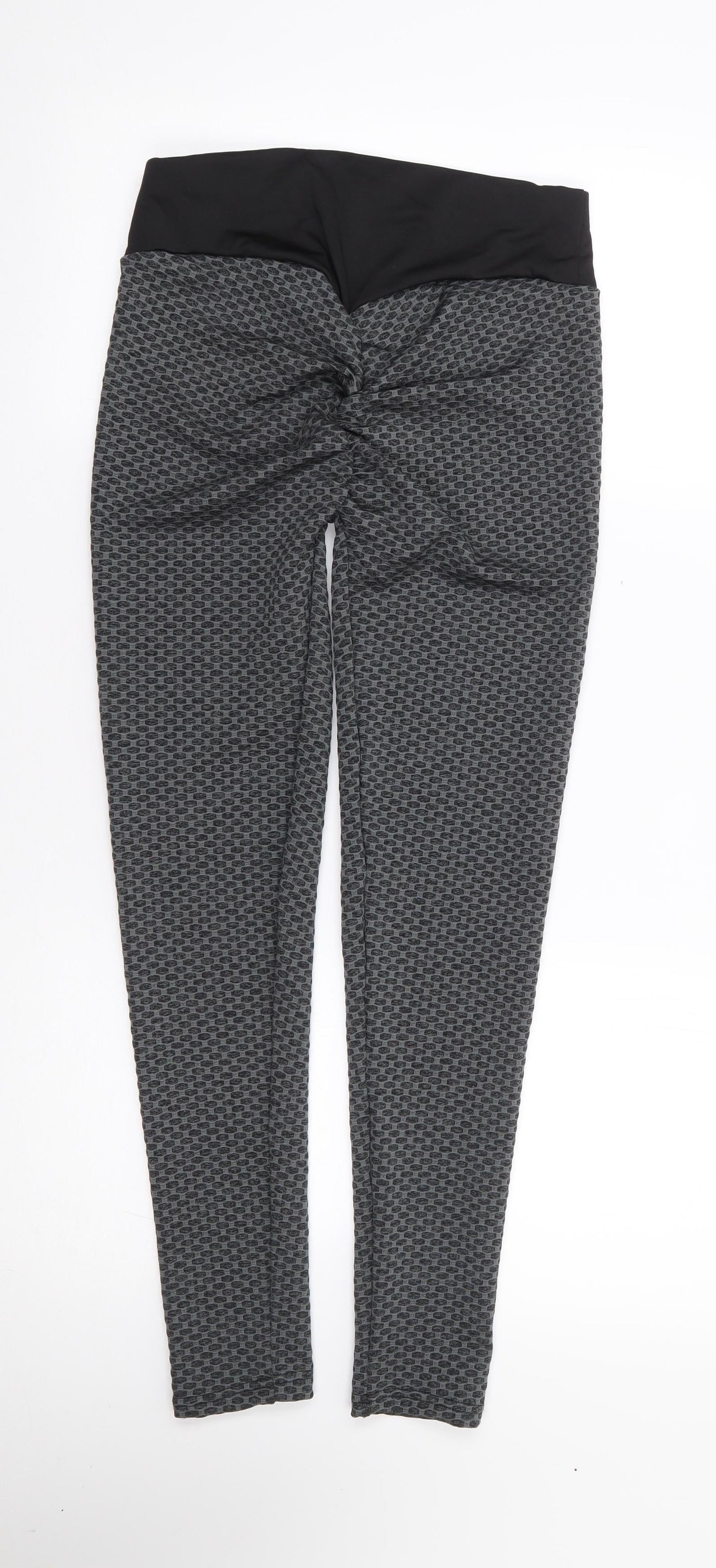 Viki Body Womens Grey Geometric Polyester Jogger Leggings Size L L27 in