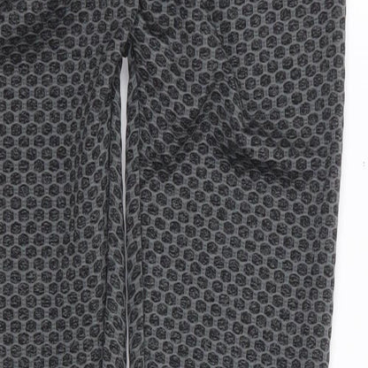 Viki Body Womens Grey Geometric Polyester Jogger Leggings Size L L27 in