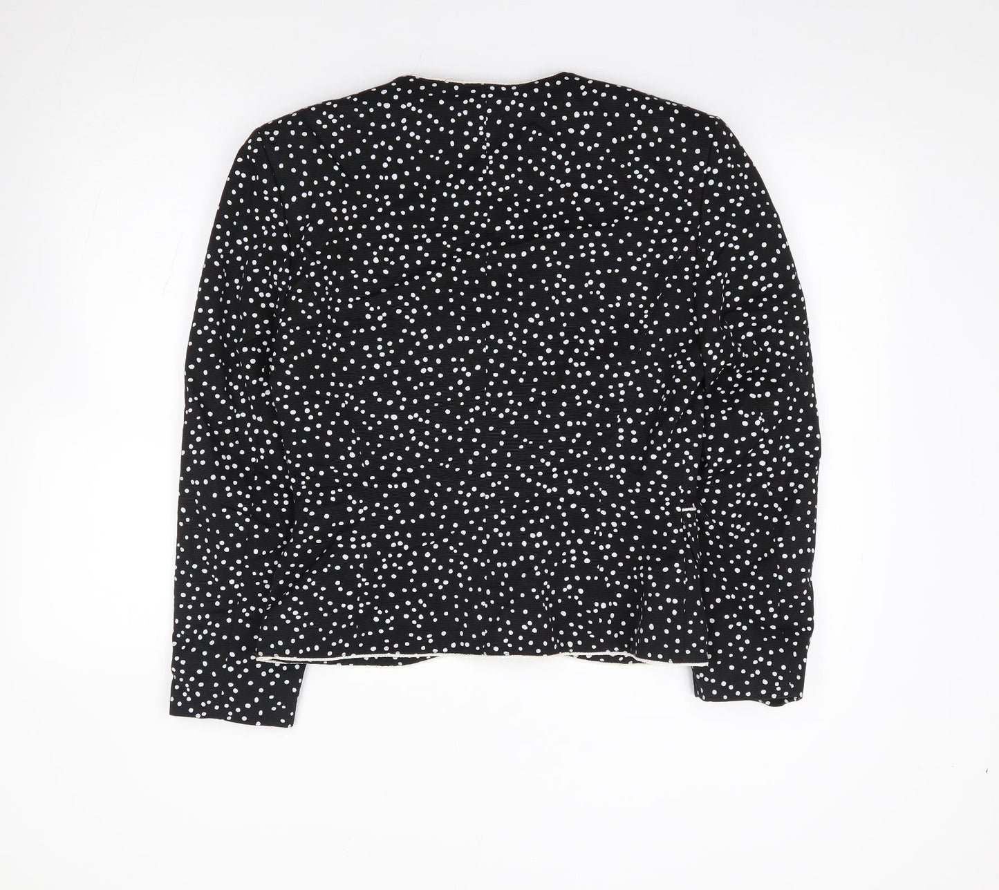 Country Casuals Womens Black Polka Dot Cotton Jacket Suit Jacket Size 10