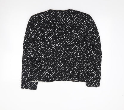 Country Casuals Womens Black Polka Dot Cotton Jacket Suit Jacket Size 10