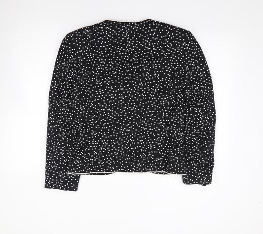 Country Casuals Womens Black Polka Dot Cotton Jacket Suit Jacket Size 10