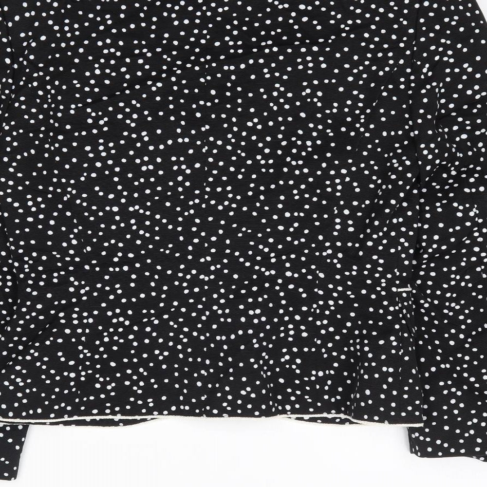 Country Casuals Womens Black Polka Dot Cotton Jacket Suit Jacket Size 10