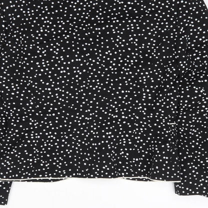 Country Casuals Womens Black Polka Dot Cotton Jacket Suit Jacket Size 10