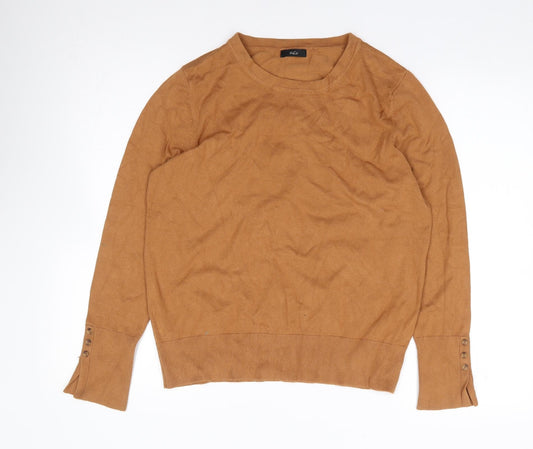 Womens UK Size 16 M&Co Brown Pullover Jumper