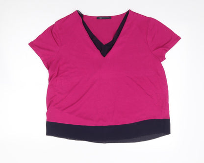 Womens UK Size 14 Marks and Spencer Pink Jersey T-Shirt