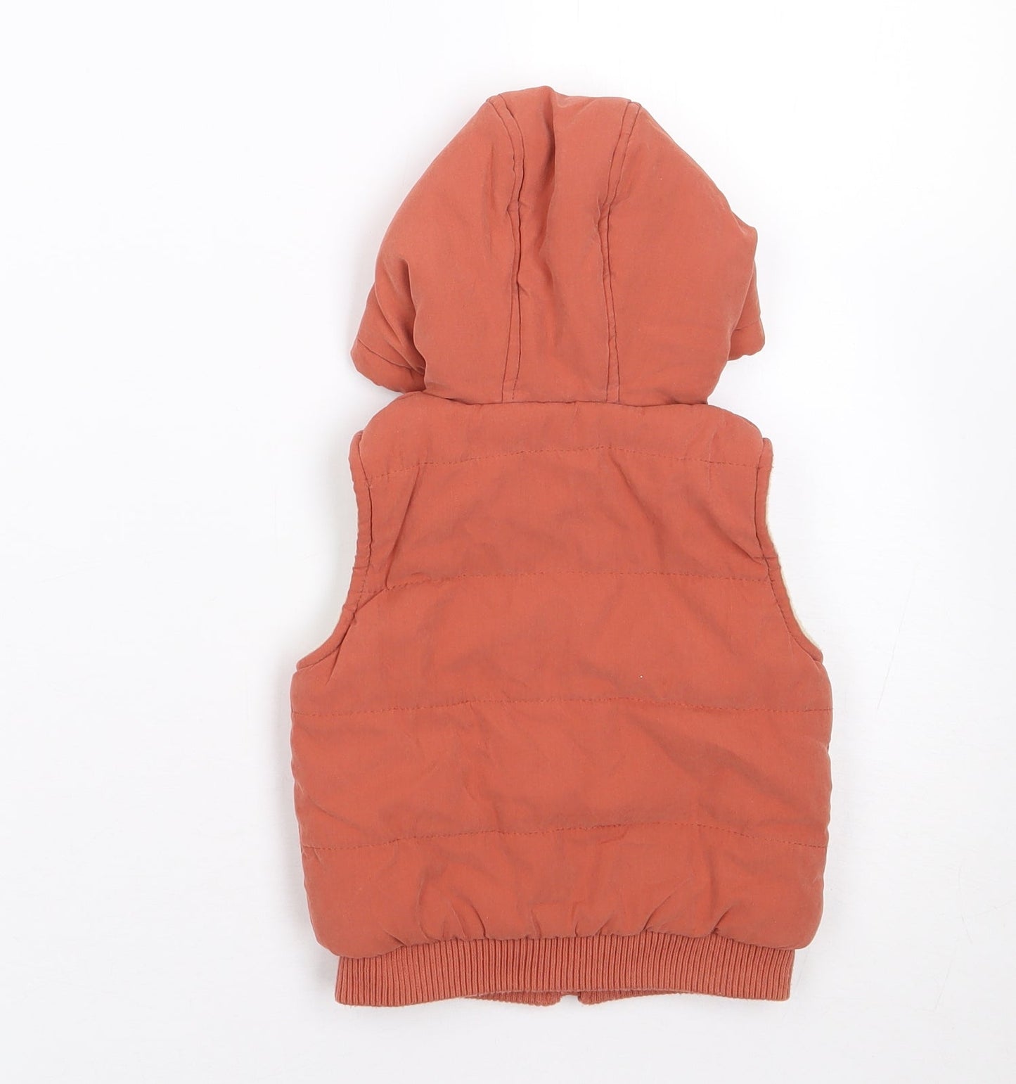 Dunnes Boys Orange   Gilet Coat Size 3-6 Months   Zip
