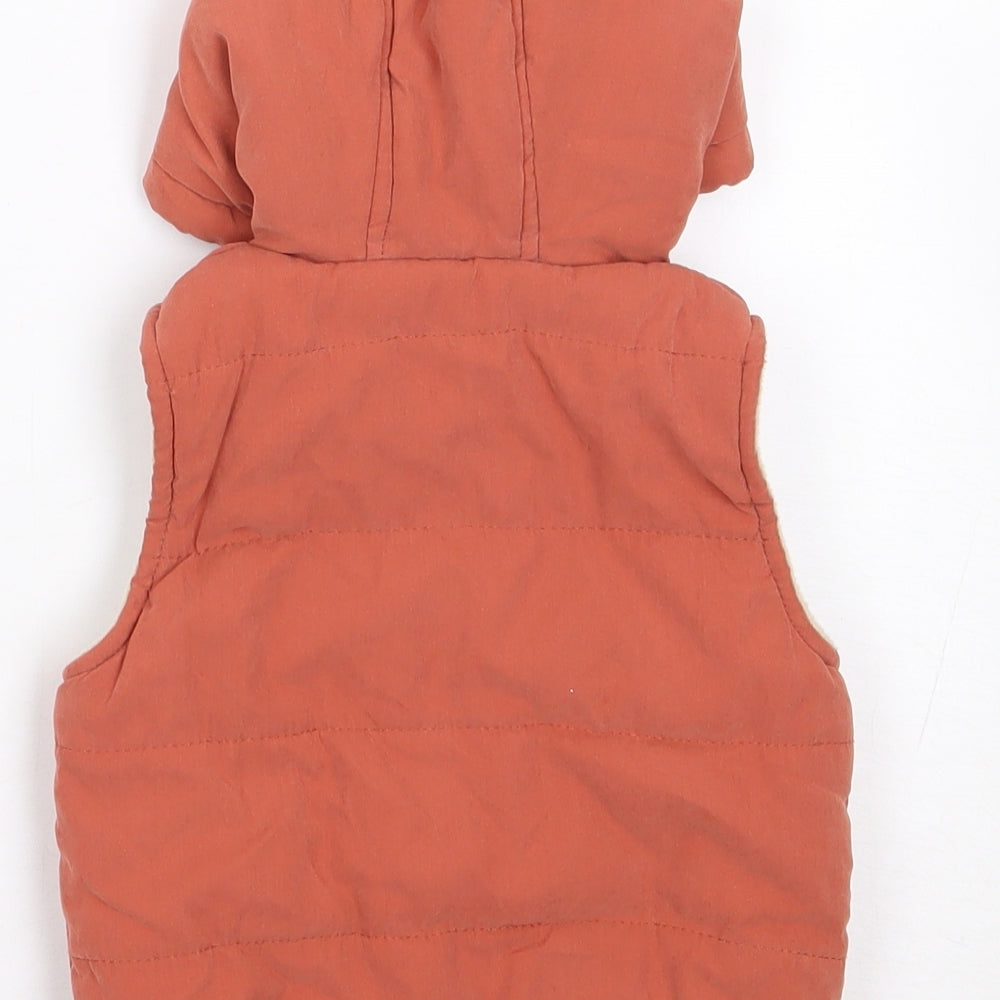 Dunnes Boys Orange   Gilet Coat Size 3-6 Months   Zip
