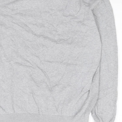 George Mens Grey Crew Neck  Cotton Pullover Jumper Size L