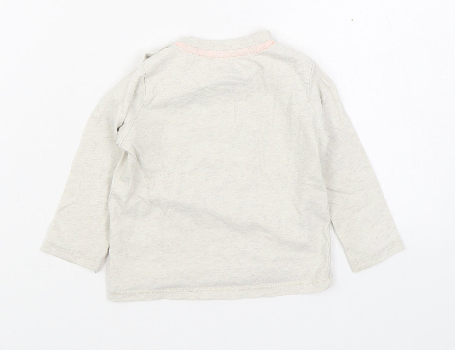 F&F Boys Beige  100% Cotton Basic T-Shirt Size 9-12 Months Round Neck Pullover