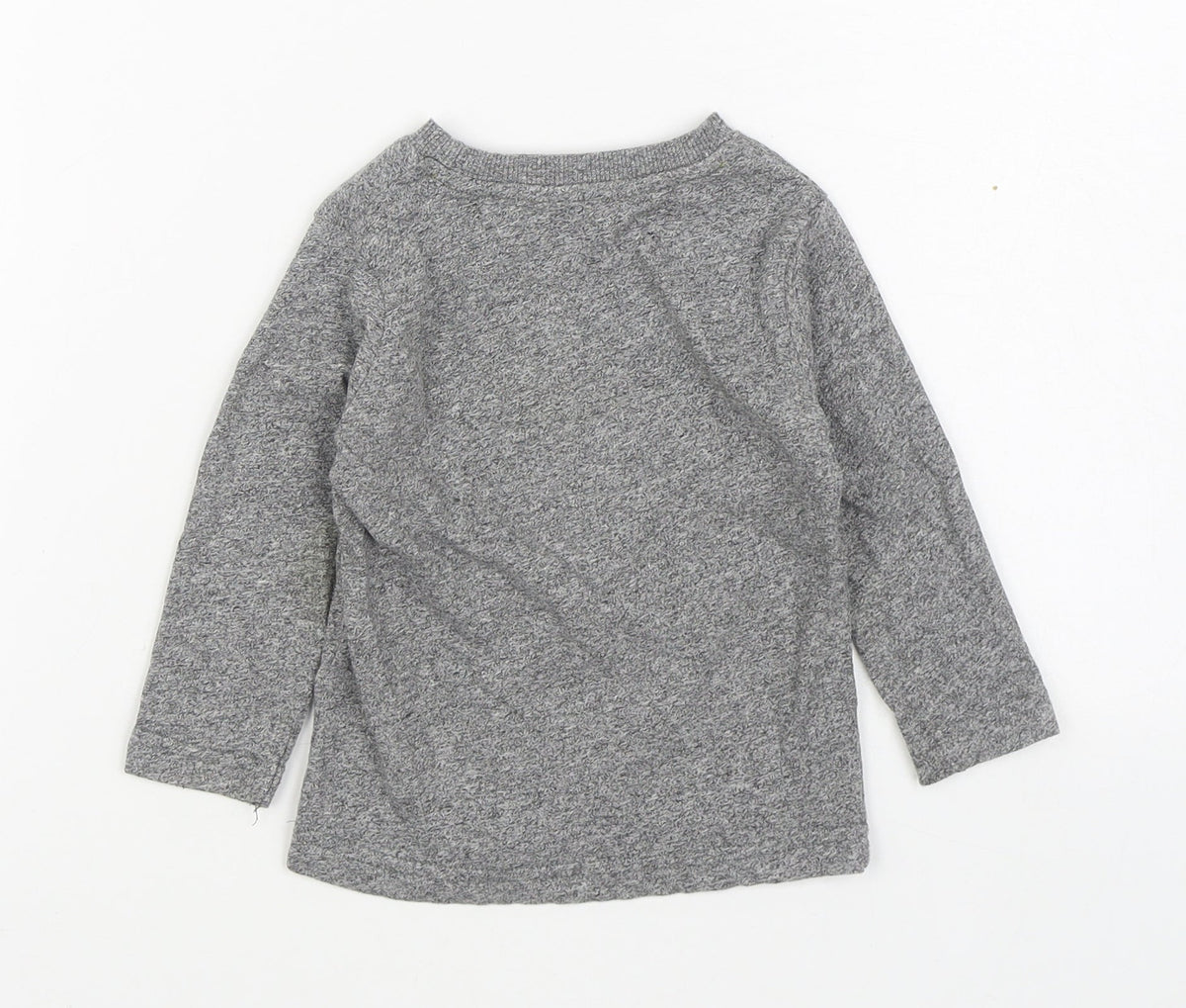 Dunnes Boys Grey  Cotton Basic T-Shirt Size 12-18 Months Round Neck Pullover