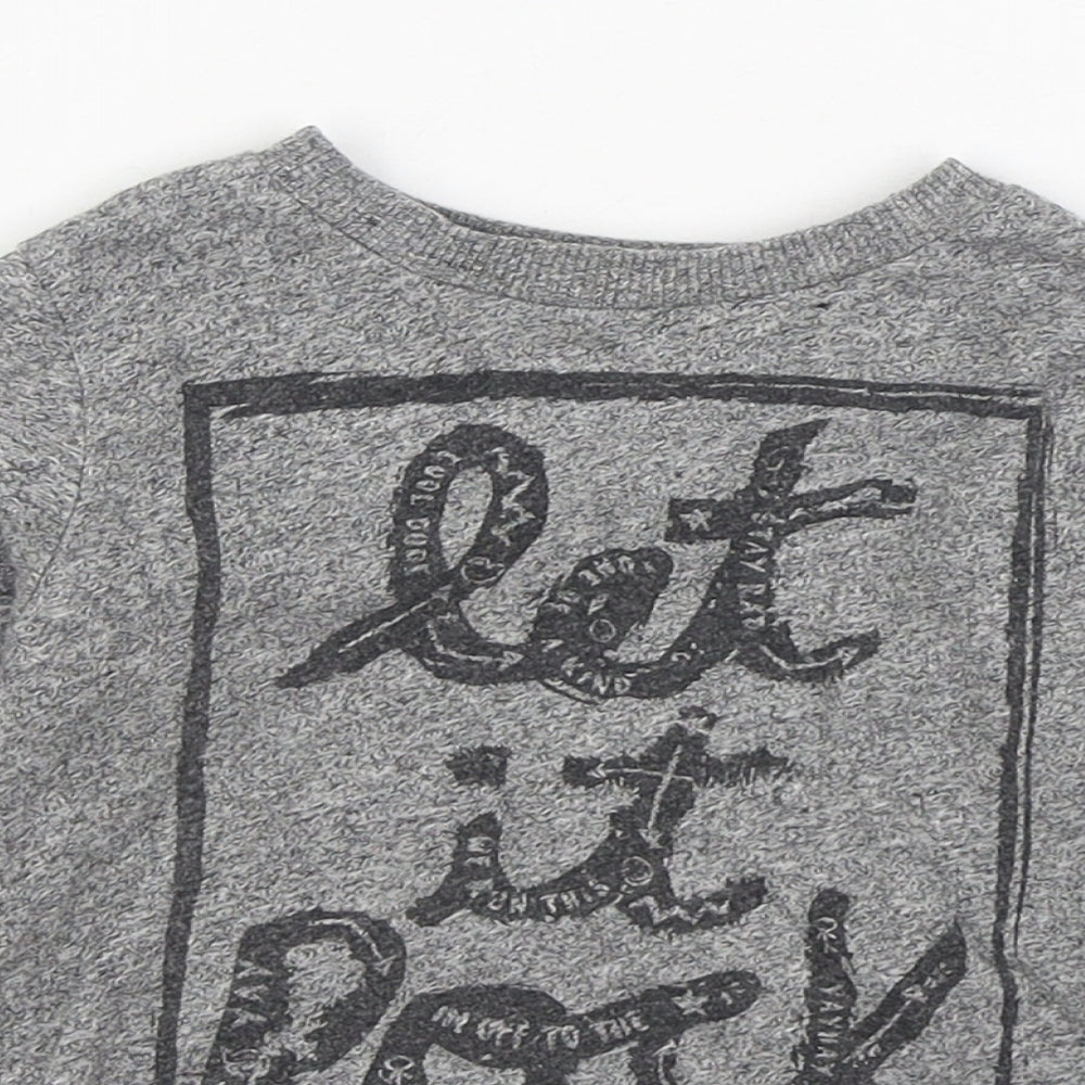 Dunnes Boys Grey  Cotton Basic T-Shirt Size 12-18 Months Round Neck Pullover